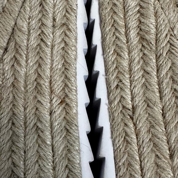 Mark Fisher Silver Open Espadrille Style 3” Raffia Wedge Size 8.5 M - Picture 6 of 11